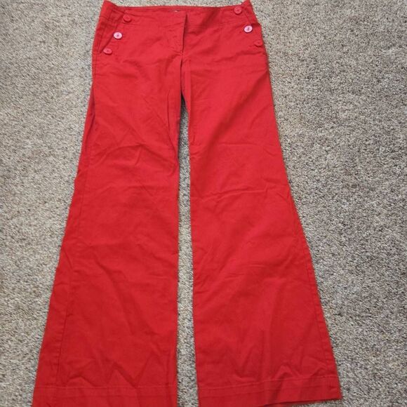 LOFT Pants - Women's Red LOFT Wide Leg Trouser Dress Pants